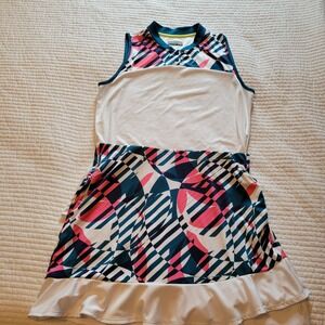 PGA Tour Womens Large Golf Outfit Sleeveless Polo Shirt and Ruffle Skort 2 pcSet